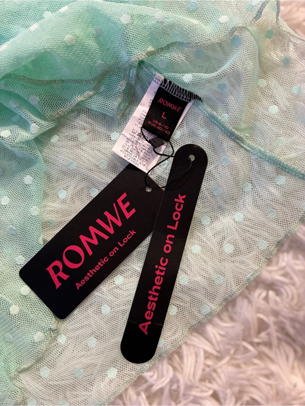 NEW Mermaid Siren Fairycore Festival Rave Y2K Mesh Sheer Sequin Seashell Top L - Picture 4 of 10
